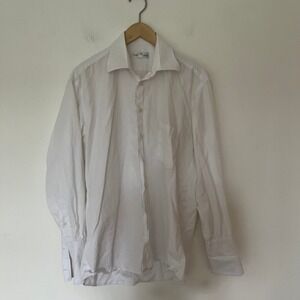 Harry Rosen Mens White Cotton French Cuff Dress Shirt 16 33
